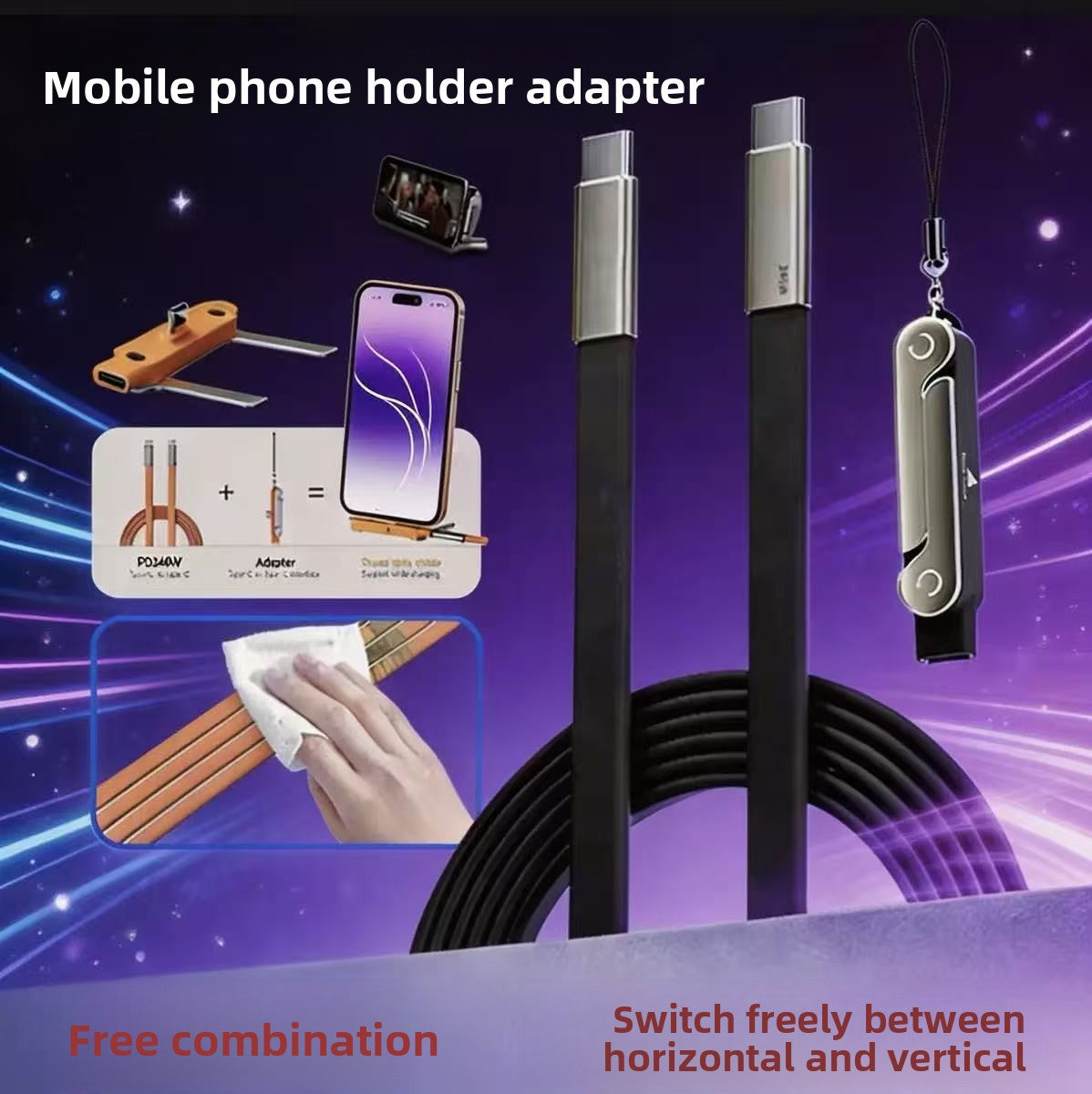Removable folding bracket for fast charging