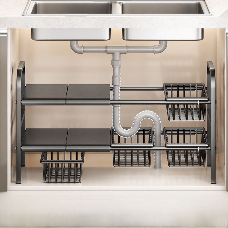 Adjustable Under-Sink Storage Shelf