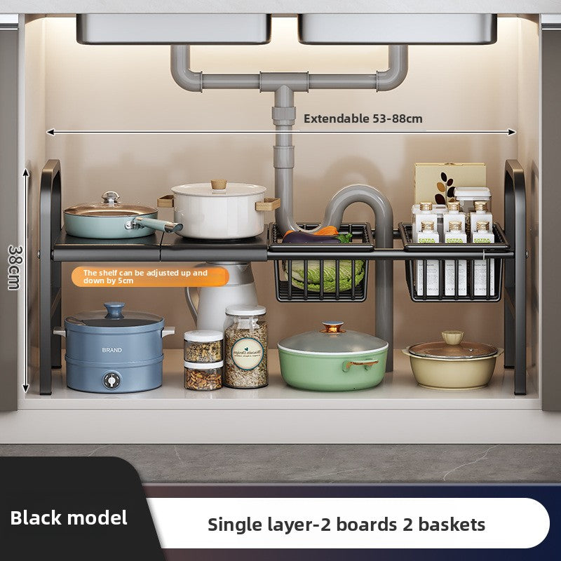 Adjustable Under-Sink Storage Shelf