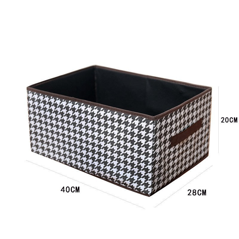 Foldable Houndstooth Pants Storage Box for Home Organization