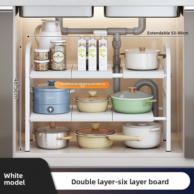 Adjustable Under-Sink Storage Shelf