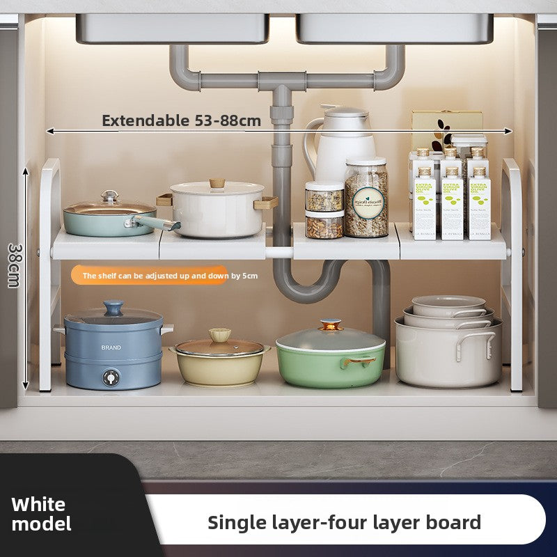 Adjustable Under-Sink Storage Shelf