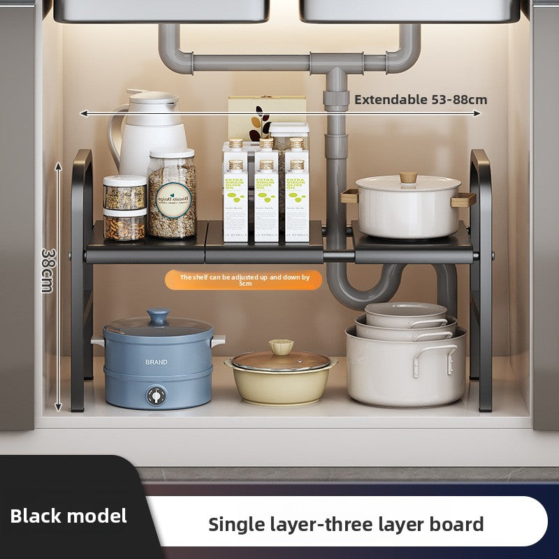 Adjustable Under-Sink Storage Shelf