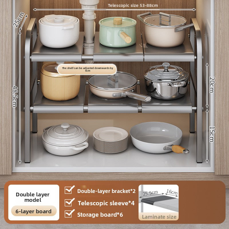Adjustable Under-Sink Storage Shelf