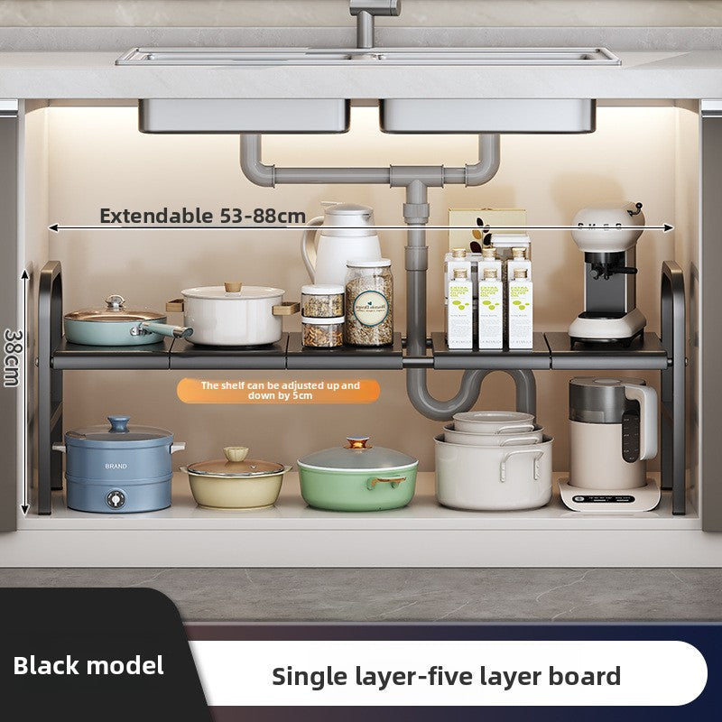 Adjustable Under-Sink Storage Shelf
