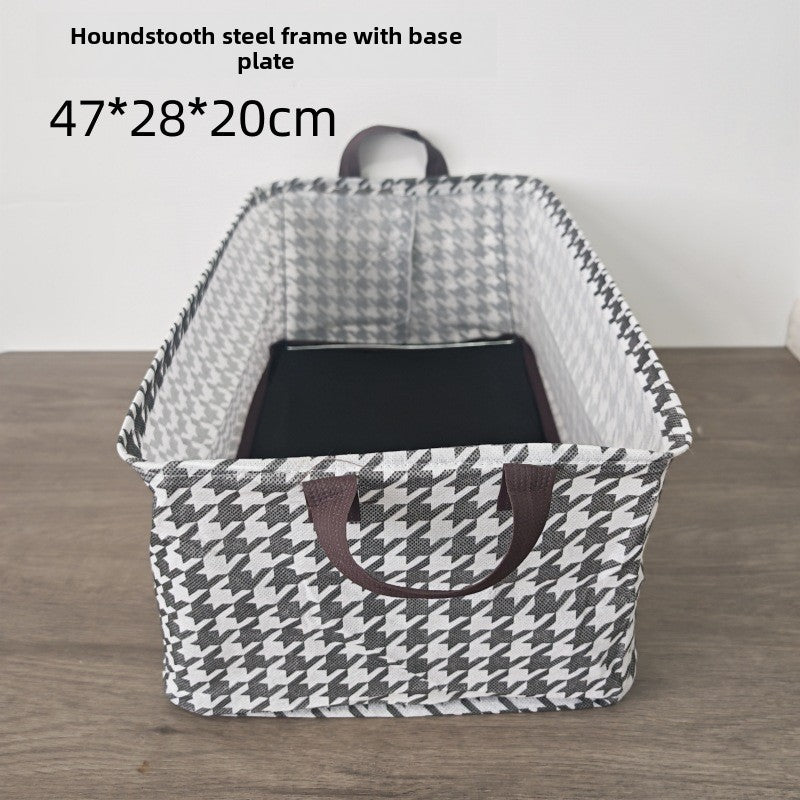 Foldable Houndstooth Pants Storage Box for Home Organization