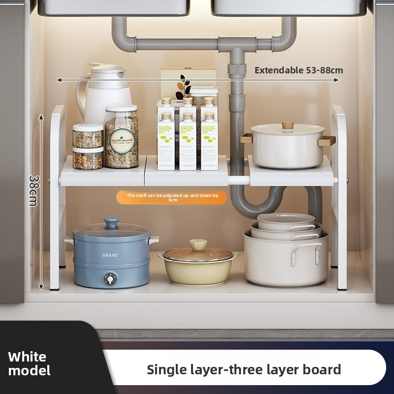 Adjustable Under-Sink Storage Shelf