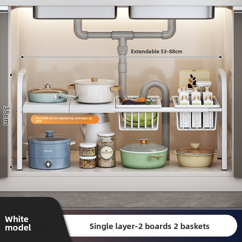 Adjustable Under-Sink Storage Shelf