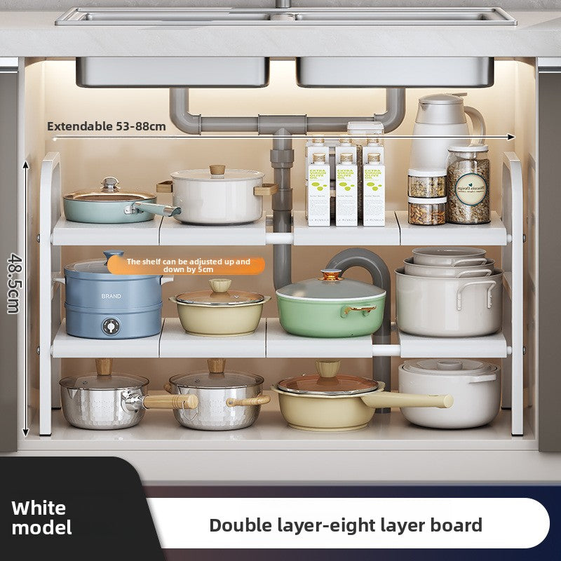 Adjustable Under-Sink Storage Shelf