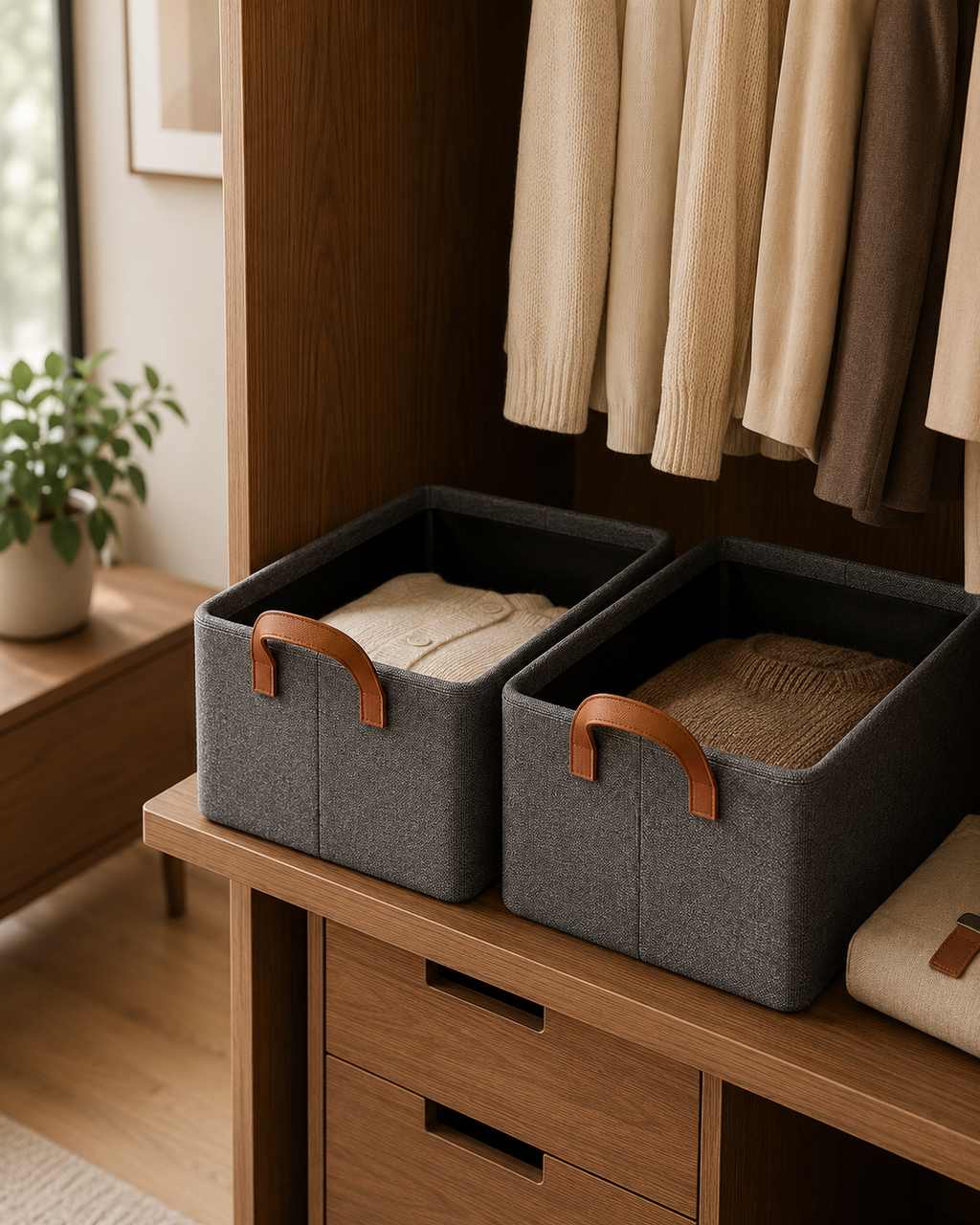 Tiered Wardrobe Storage Basket
