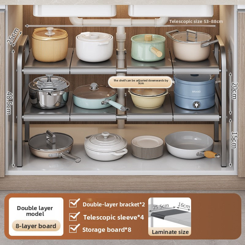 Adjustable Under-Sink Storage Shelf