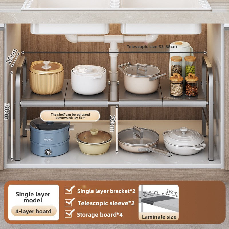 Adjustable Under-Sink Storage Shelf