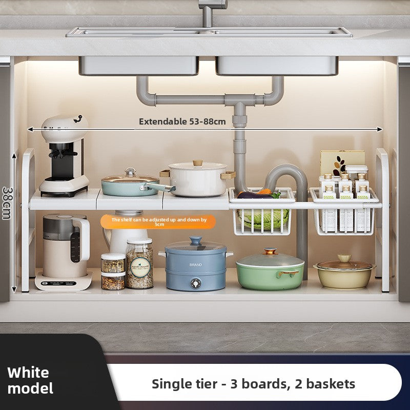 Adjustable Under-Sink Storage Shelf