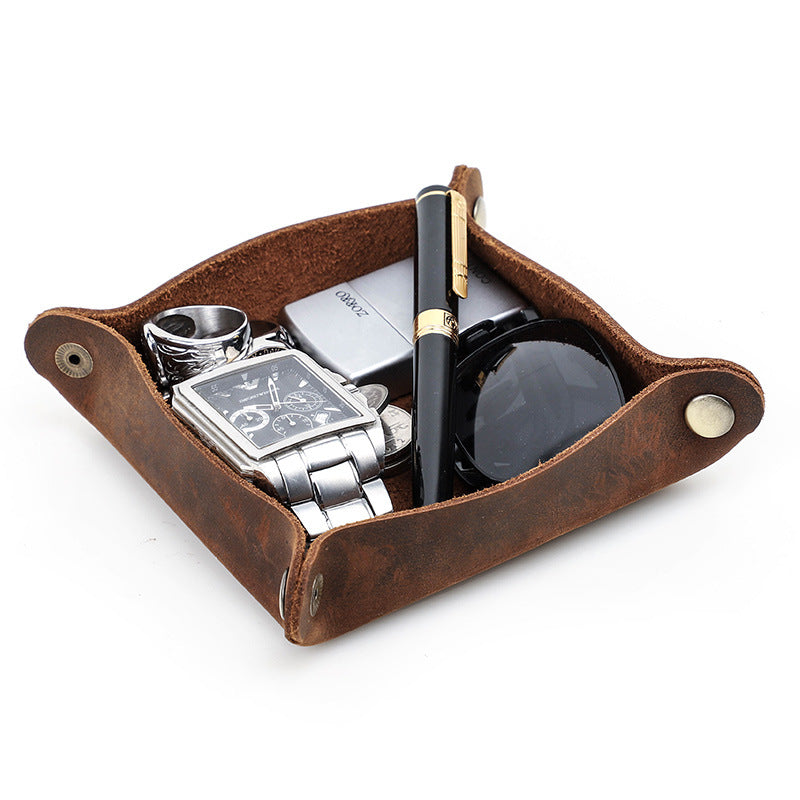Handmade Vintage Leather Desk Tray Organizer
