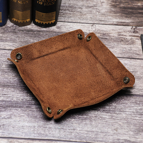 Handmade Vintage Leather Desk Tray Organizer