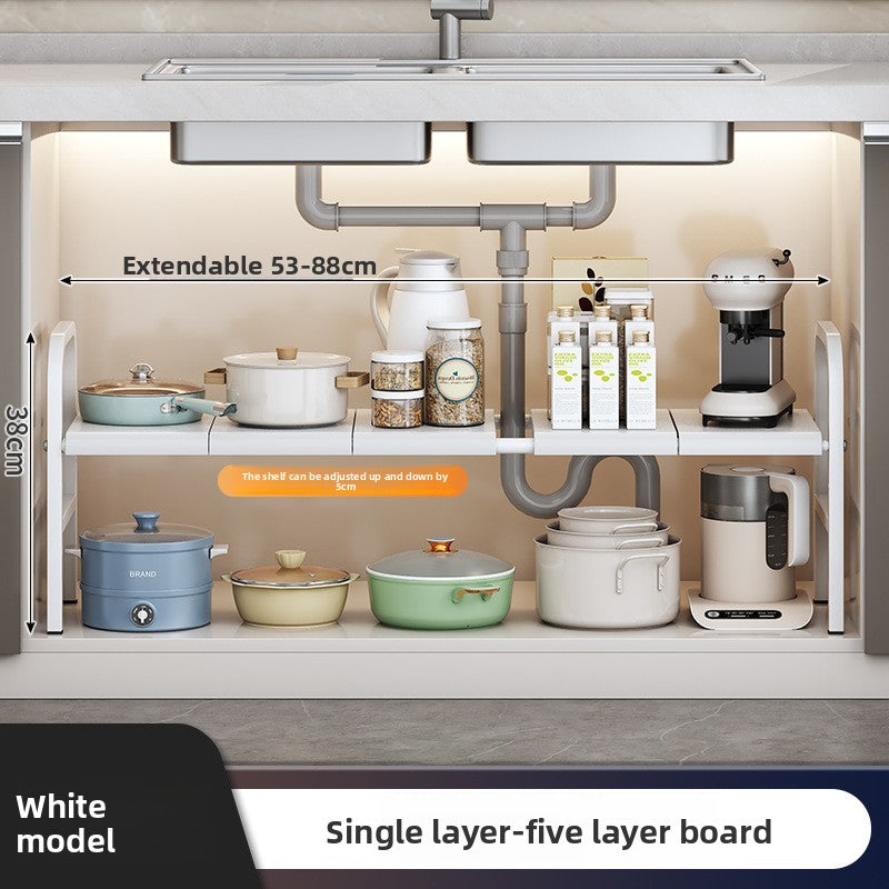 Adjustable Under-Sink Storage Shelf