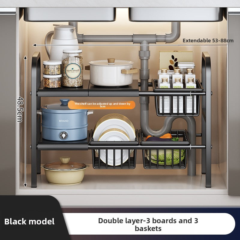 Adjustable Under-Sink Storage Shelf
