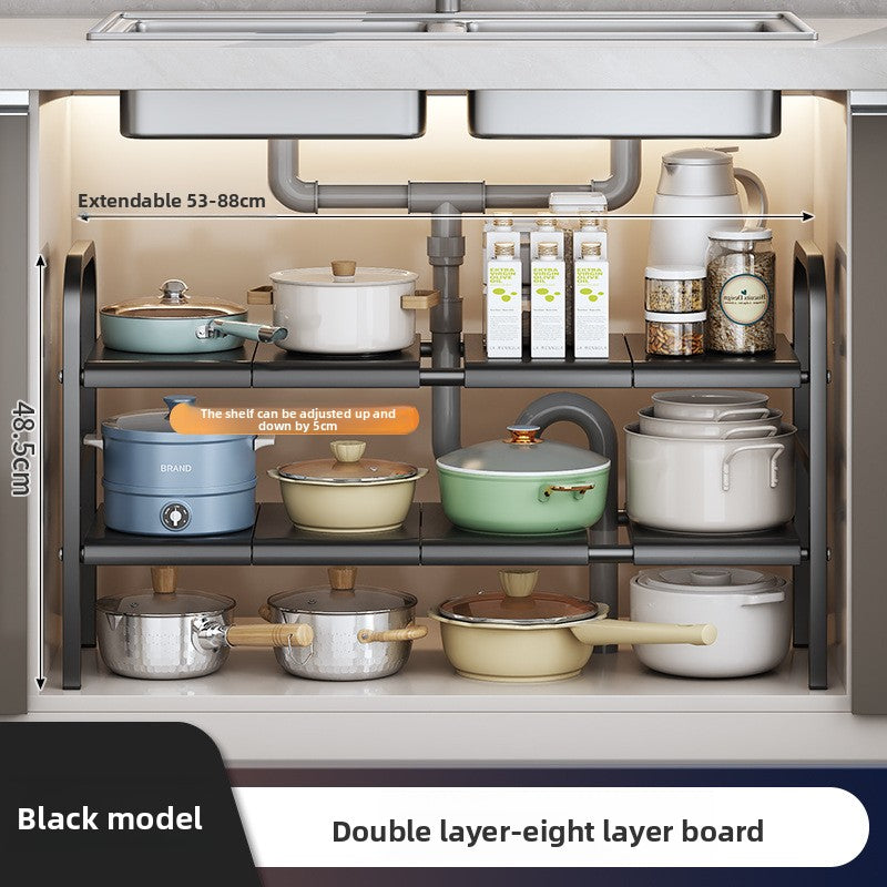 Adjustable Under-Sink Storage Shelf