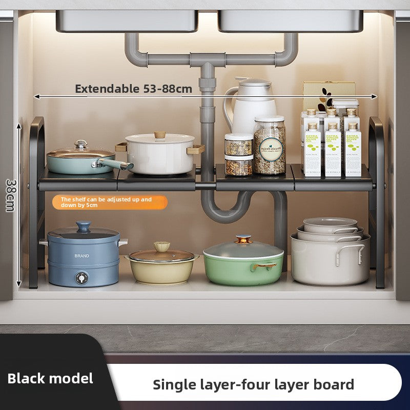 Adjustable Under-Sink Storage Shelf