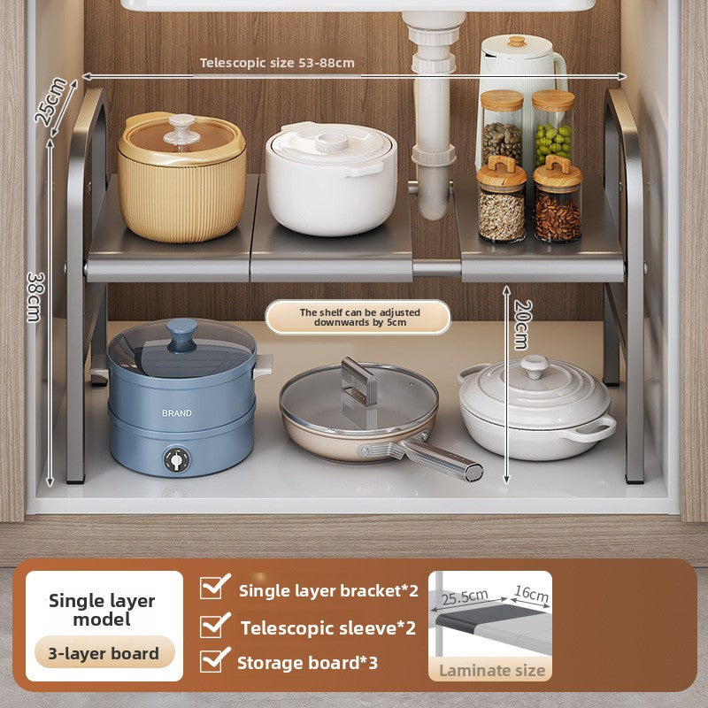 Adjustable Under-Sink Storage Shelf
