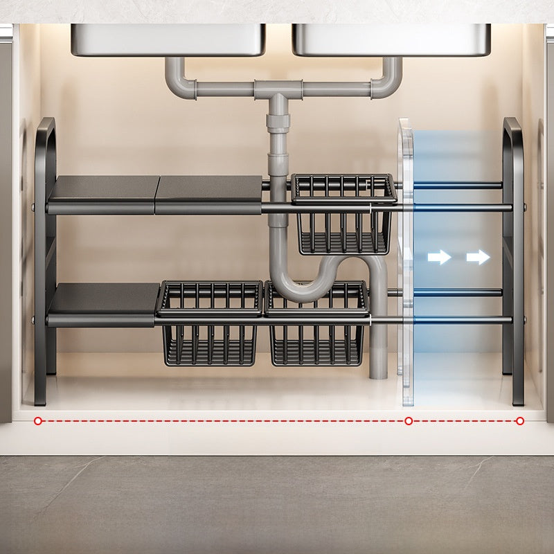 Adjustable Under-Sink Storage Shelf